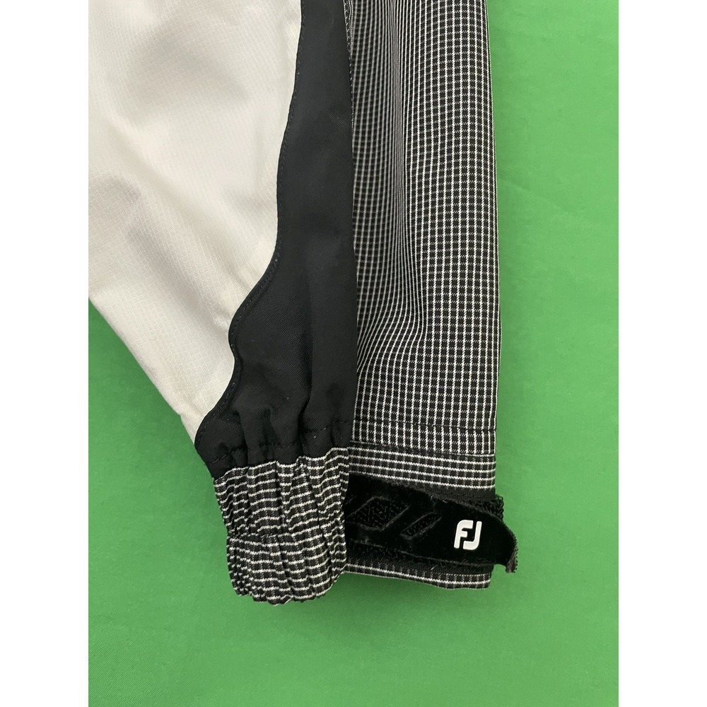 FootJoy Dryjoys Hydrolite Rain Jacket Large Black / White Full Zip Windbreaker - Picture 5 of 10